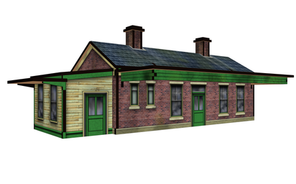 OO Scale 1900s Brick Branchline Station with Canopy and News Stand