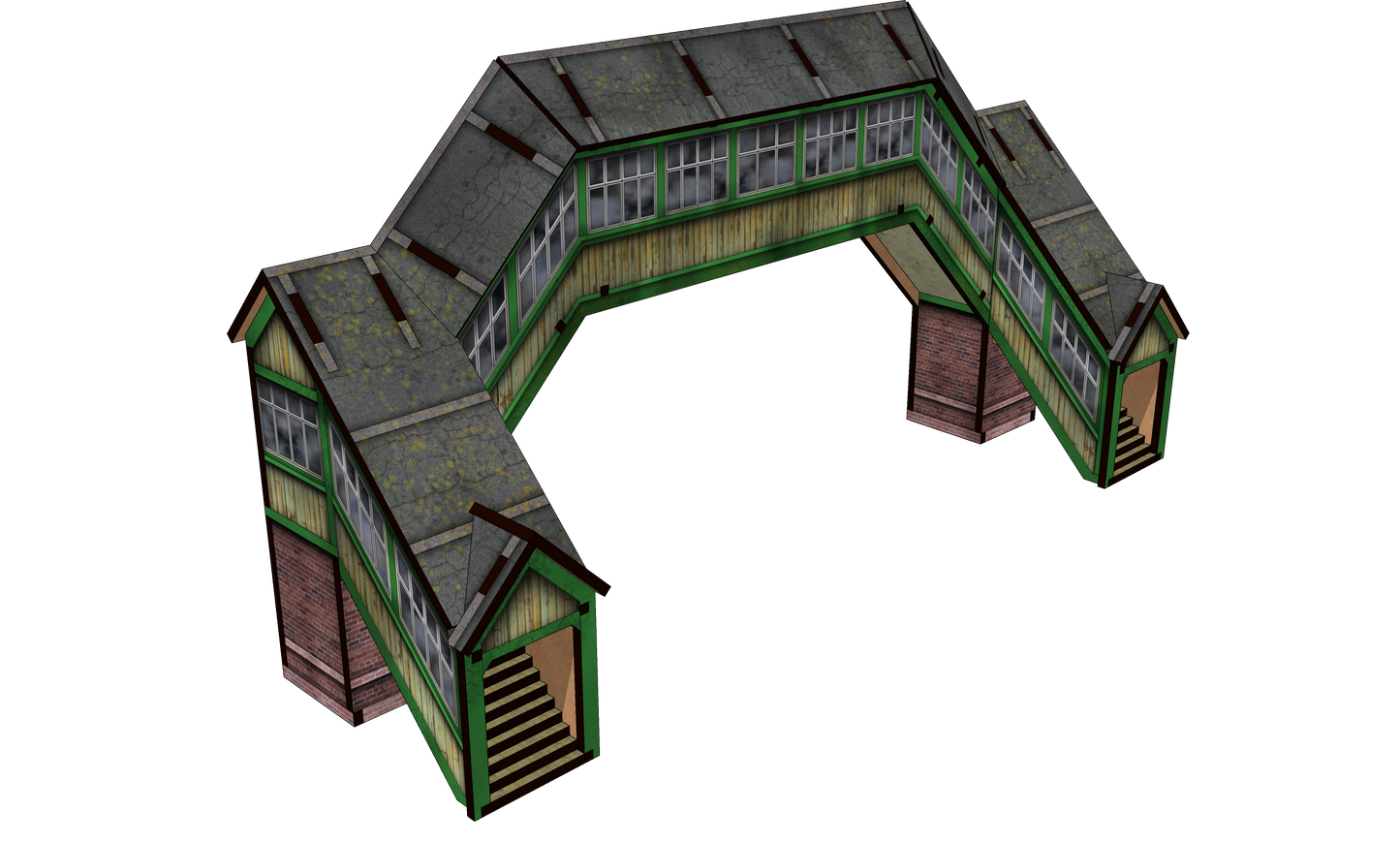OO Scale 1900s Covered (Enclosed) Foot Bridge