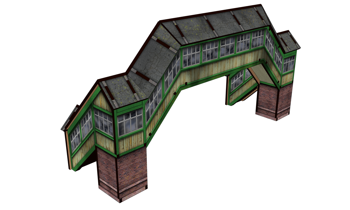 OO Scale 1900s Covered (Enclosed) Foot Bridge