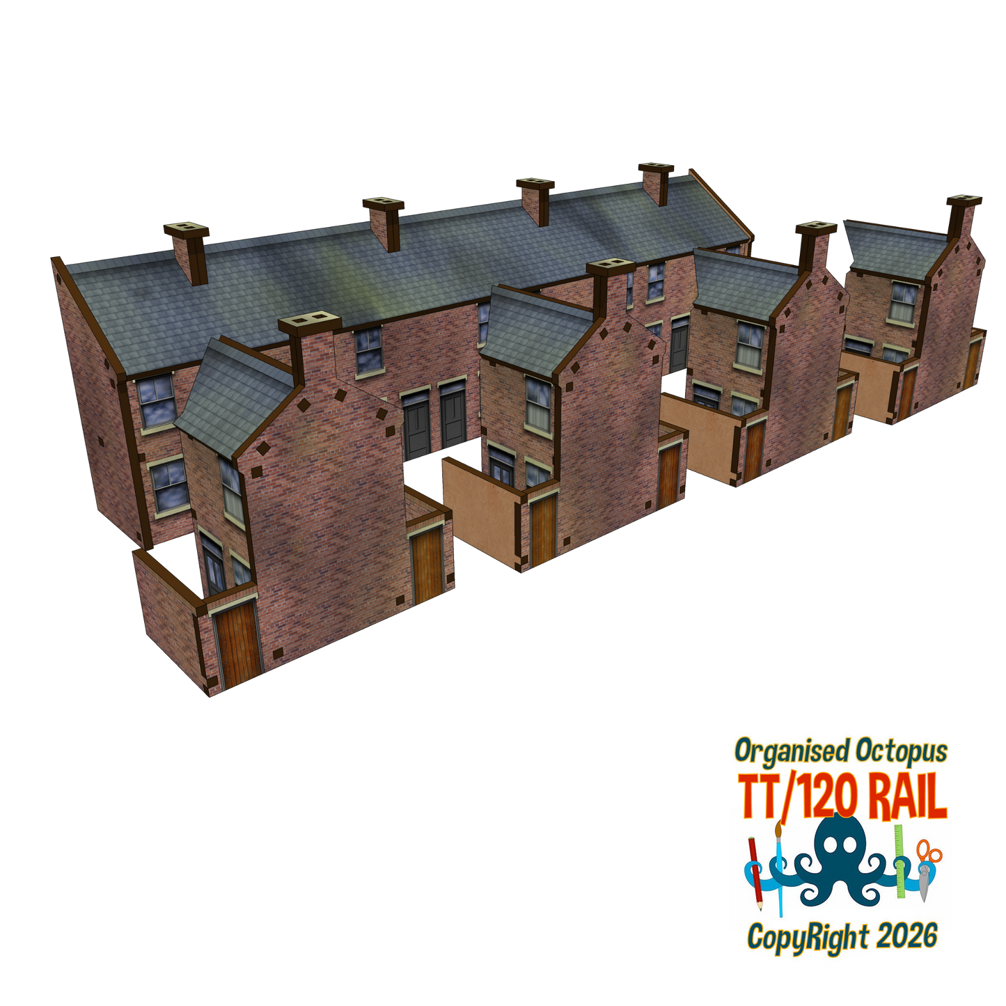 TT:120 Scale 1900s 8 House Terrace