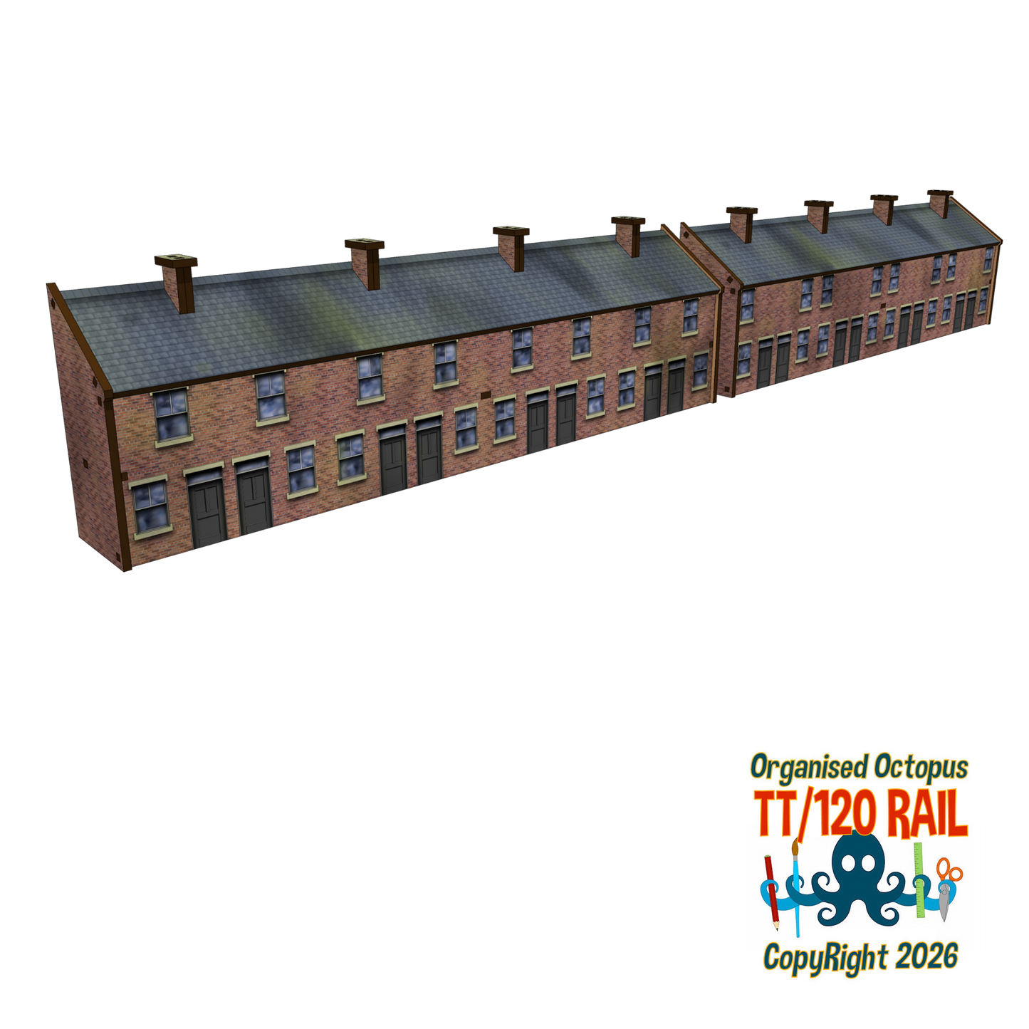 TT:120 Scale 1900s 8 House Terrace