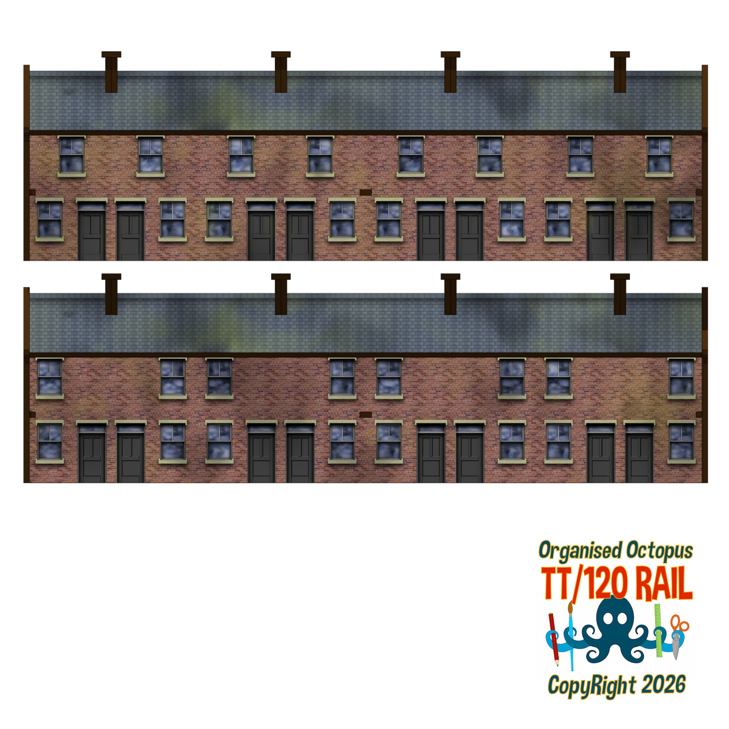 TT:120 Scale 1900s 8 House Terrace