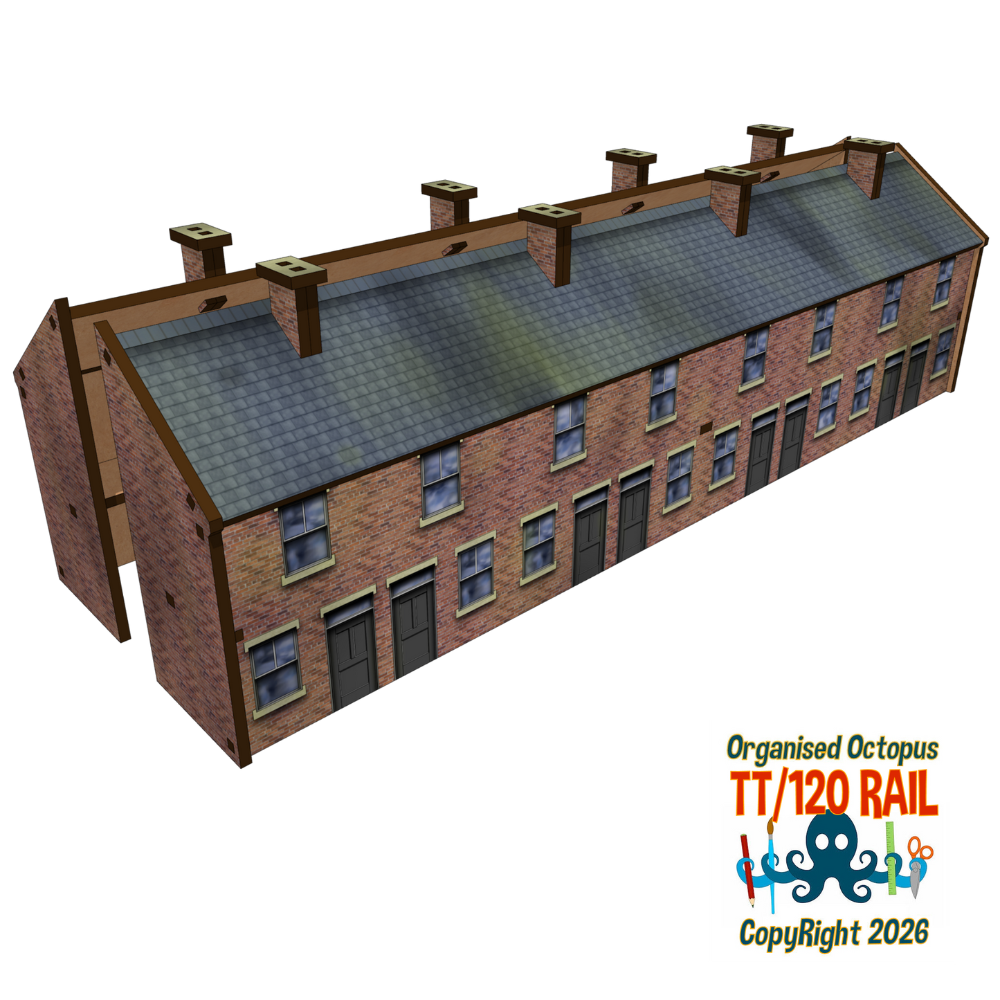 TT:120 Scale 1900s 8 House Terrace