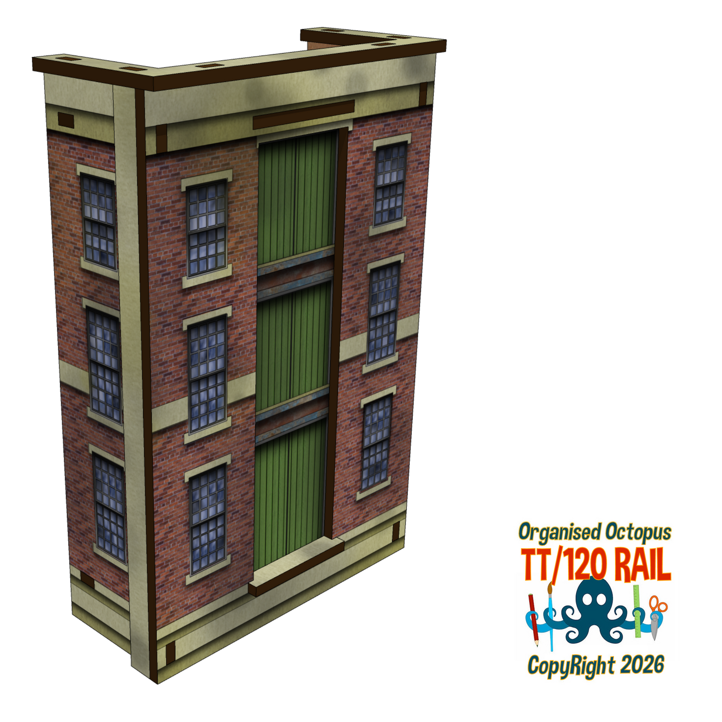 TT:120 Brick Railway or Canal Side Warehouse