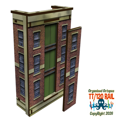 TT:120 Brick Railway or Canal Side Warehouse