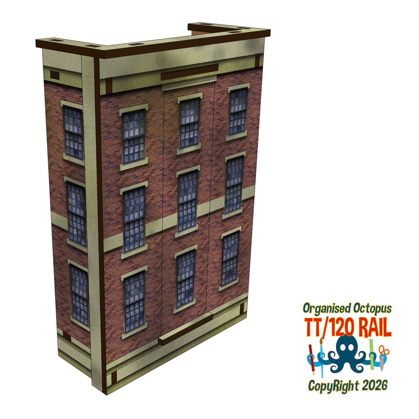 TT:120 Brick Railway or Canal Side Warehouse