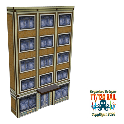 TT:120 Scale Low Relief Mixed Town High Street Buildings