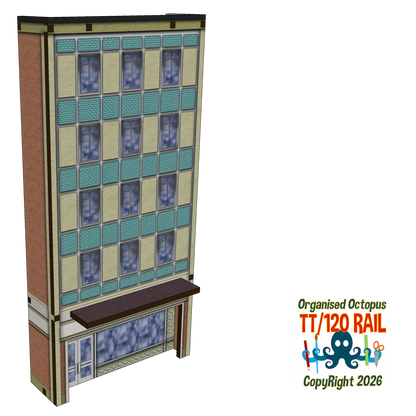 TT:120 Scale Low Relief Mixed Town High Street Buildings