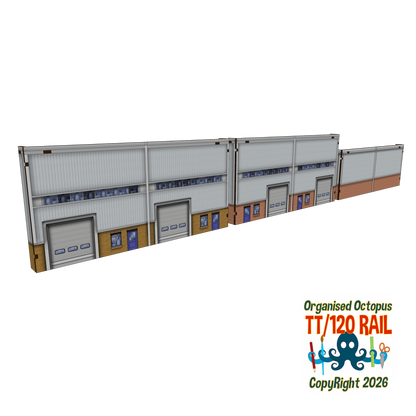 TT:120 Scale Low Relief Modern Warehouses Type 1