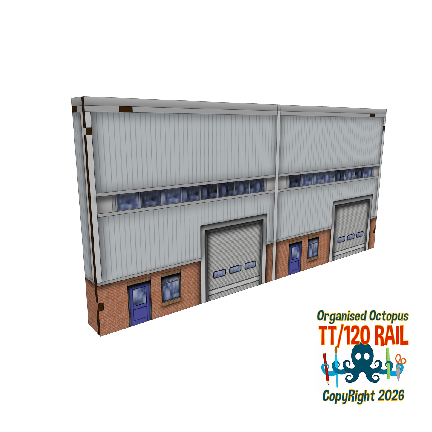 TT:120 Scale Low Relief Modern Warehouses Type 1
