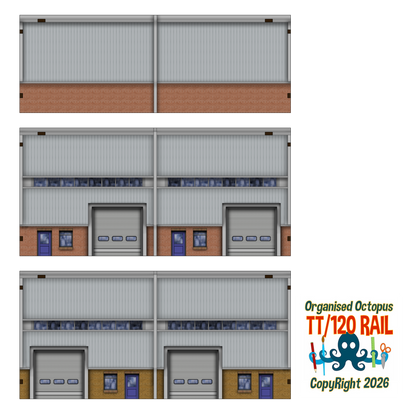 TT:120 Scale Low Relief Modern Warehouses Type 1
