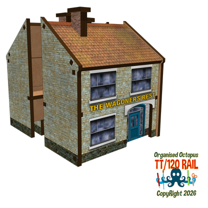 TT:120 Scale Low Relief Pub - The Wagoners Pub and House