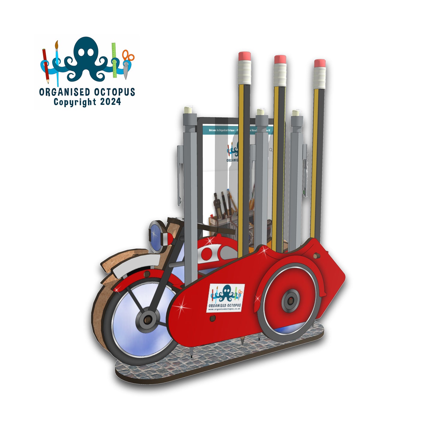 Tidy Motorcycle and Side Car(Red)