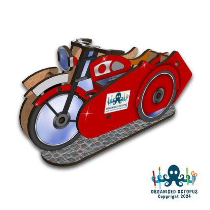 Tidy Motorcycle and Side Car(Red)