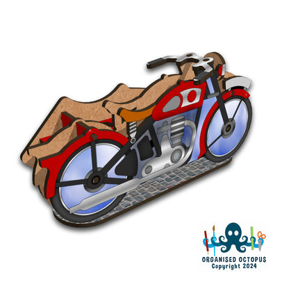 Tidy Motorcycle and Side Car(Red)