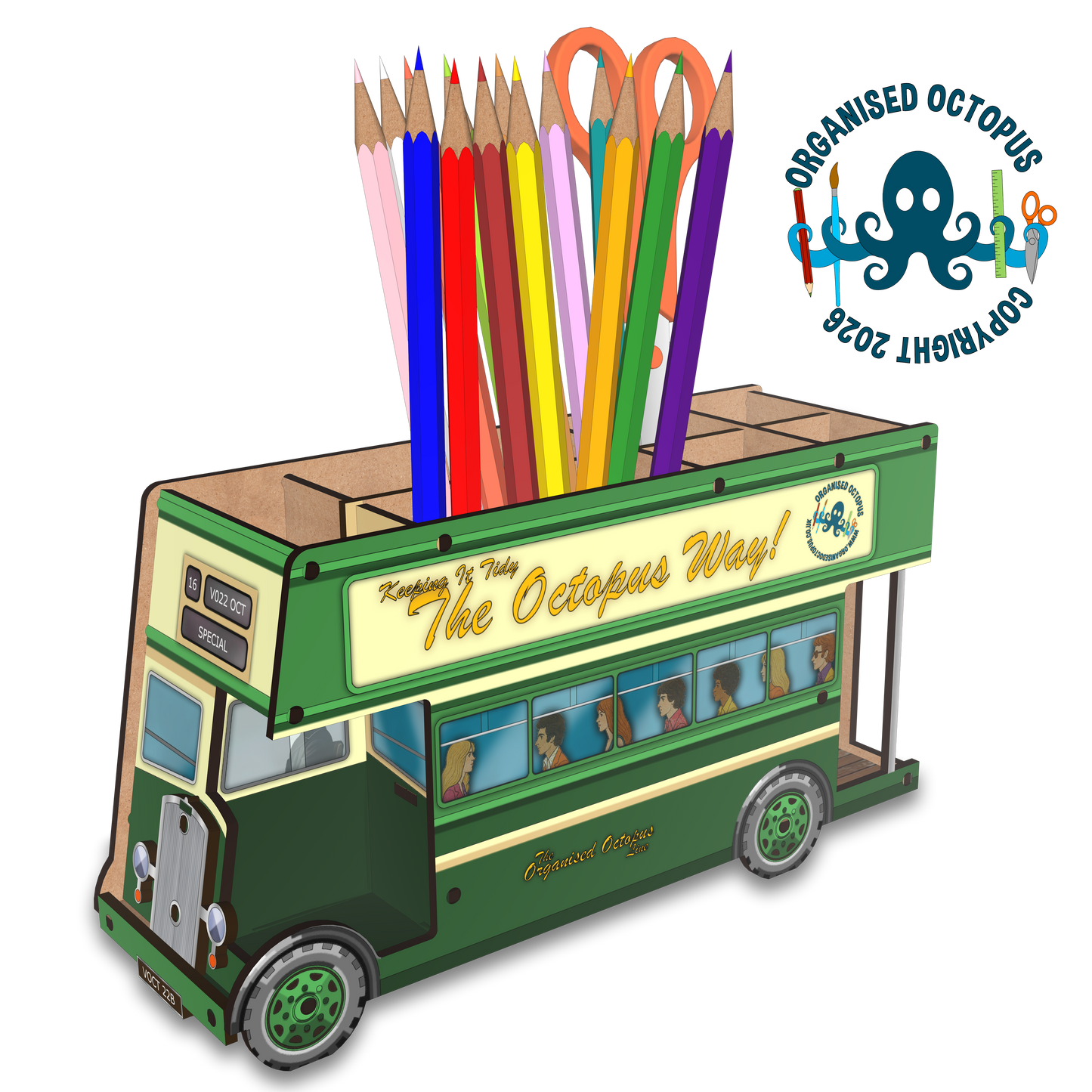 Classic Open Top Double Deck Bus (Green)