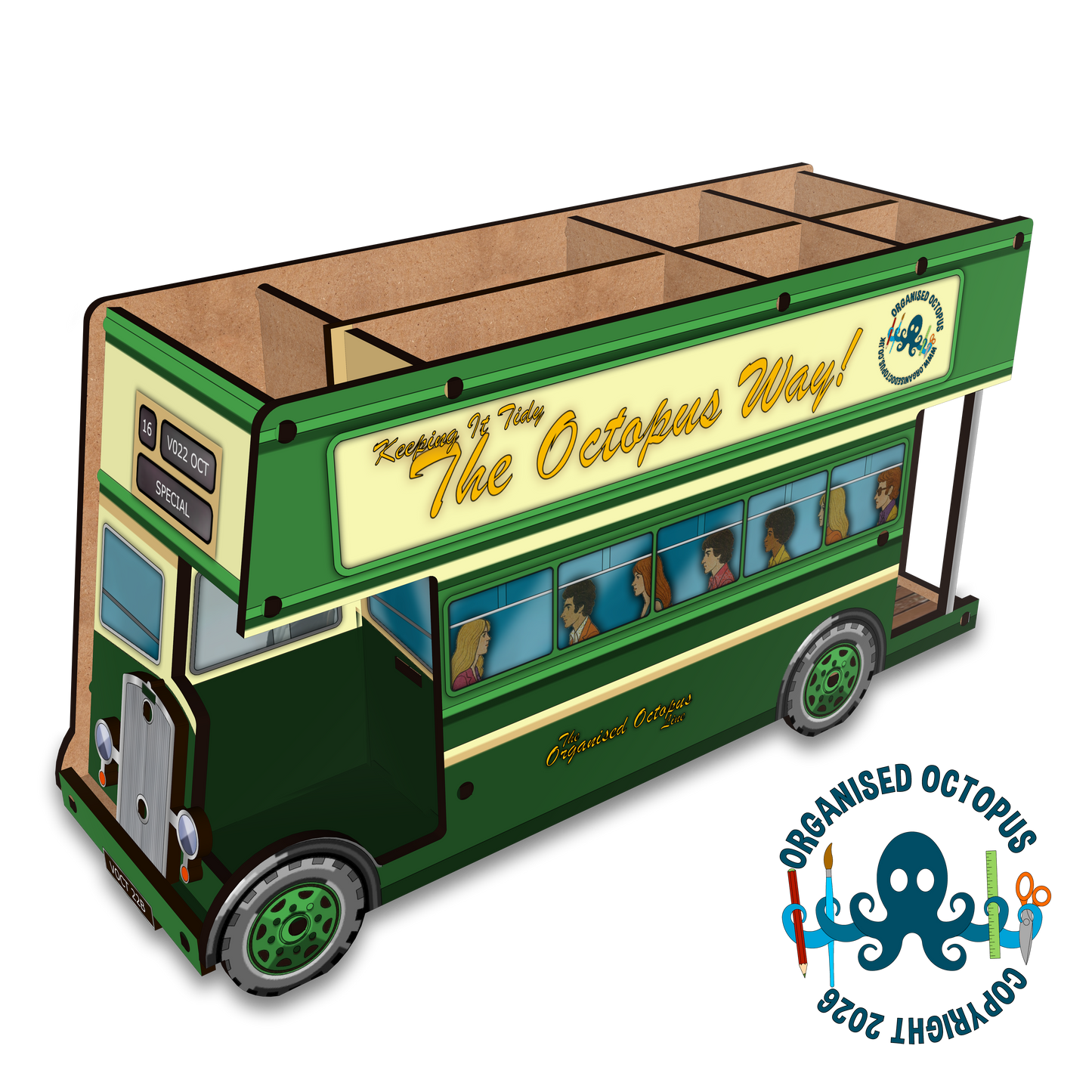 Classic Open Top Double Deck Bus (Green)