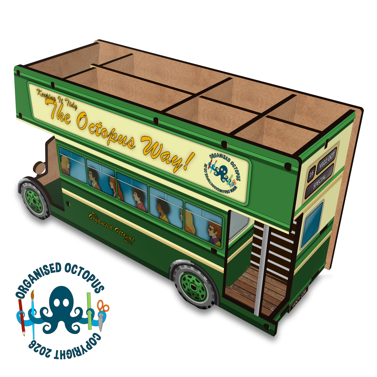Classic Open Top Double Deck Bus (Green)