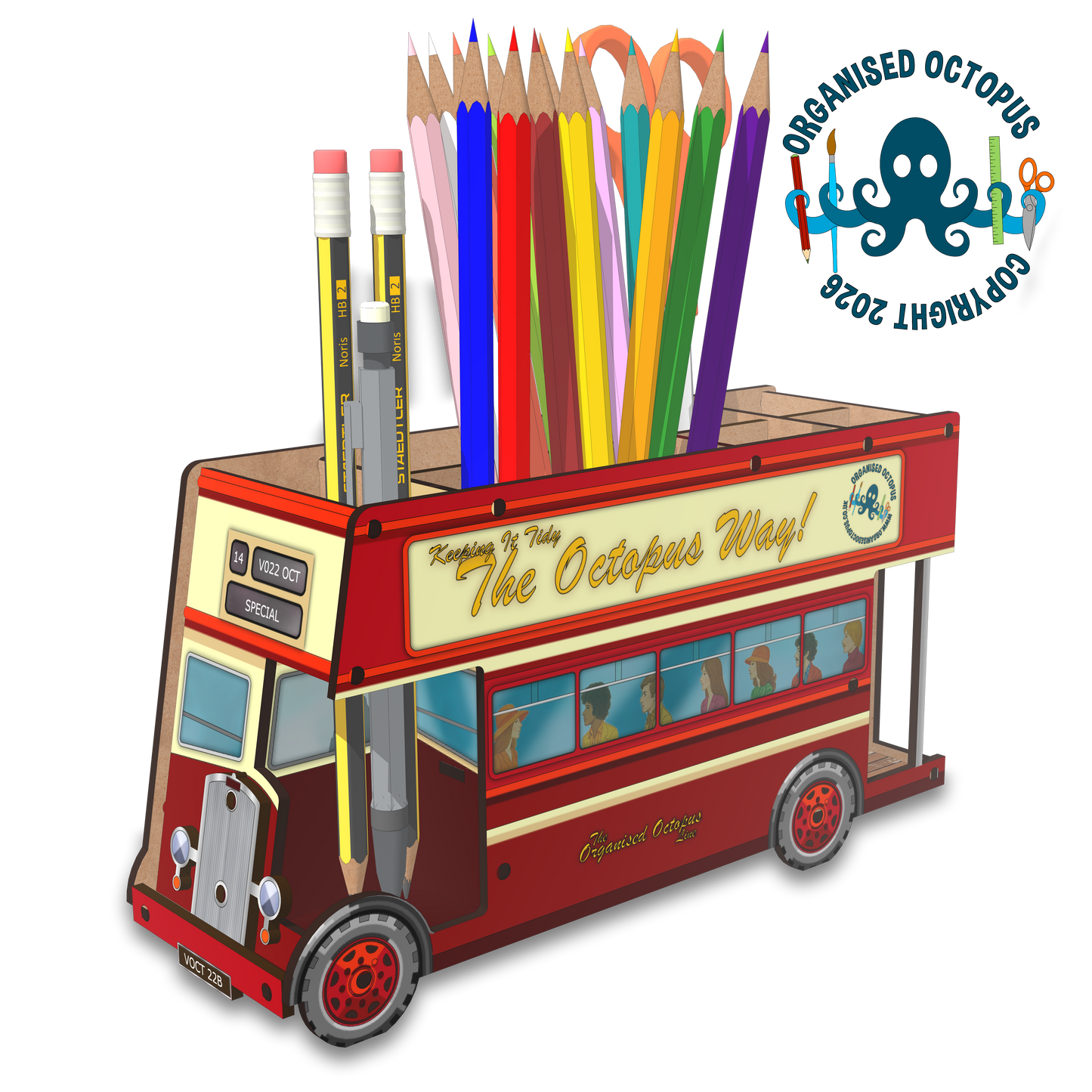 Classic Open Top Double Deck Bus (Red)