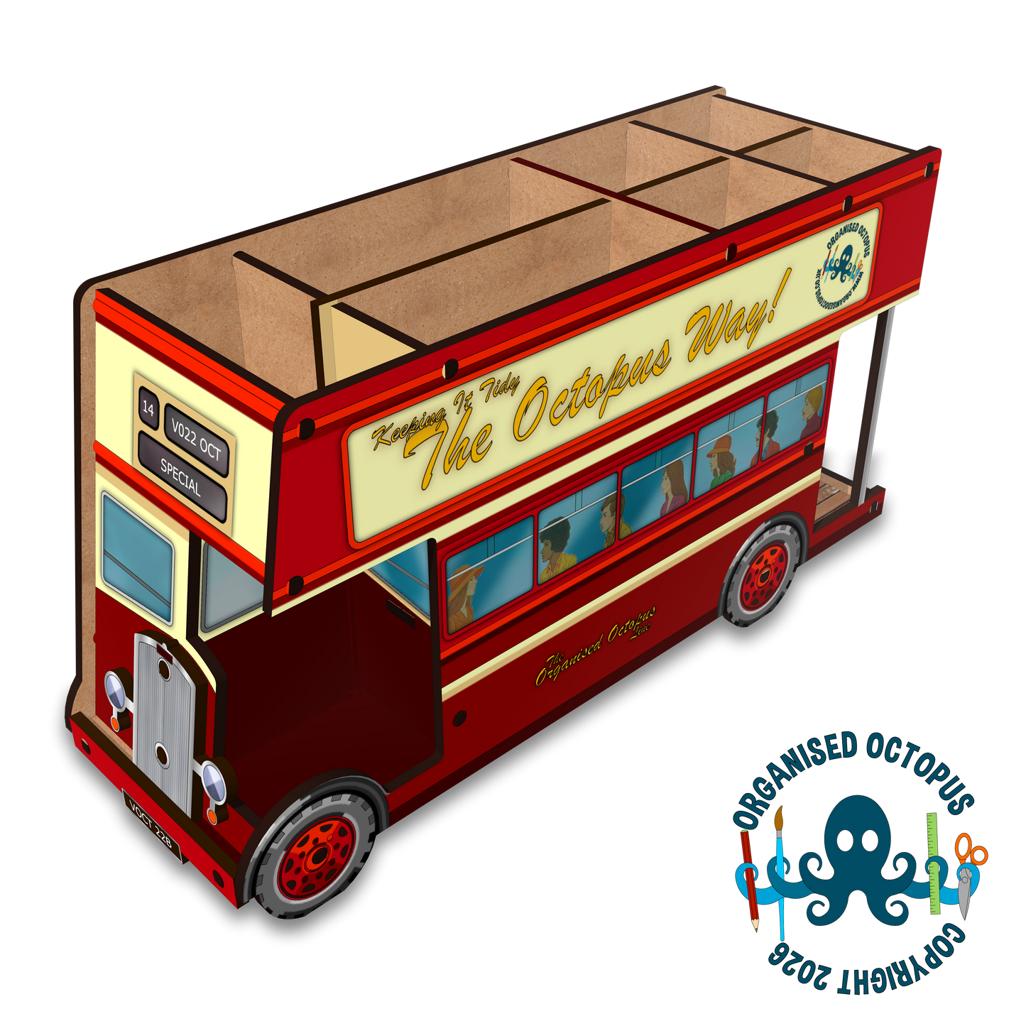Classic Open Top Double Deck Bus (Red)