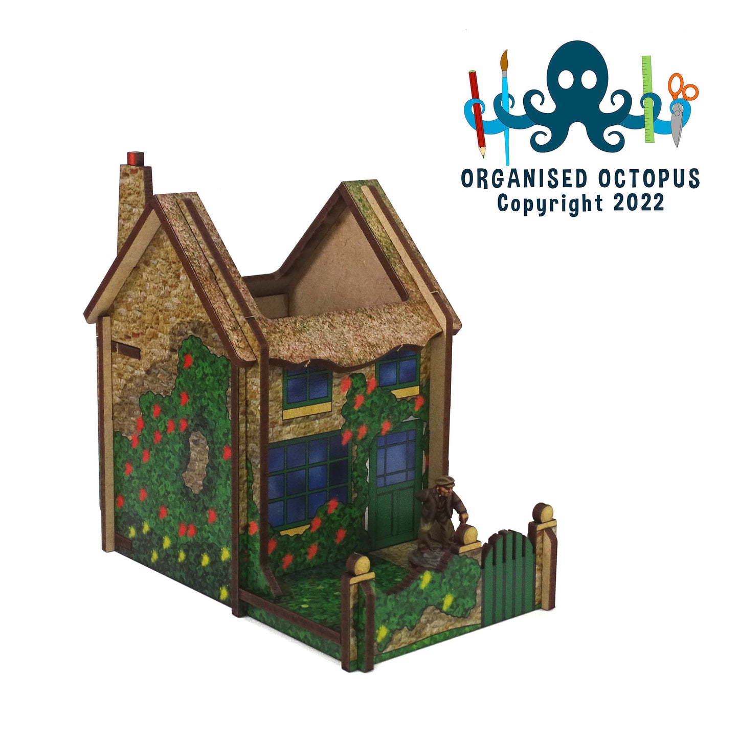 Rose Cottage with Garden Wall and Gate