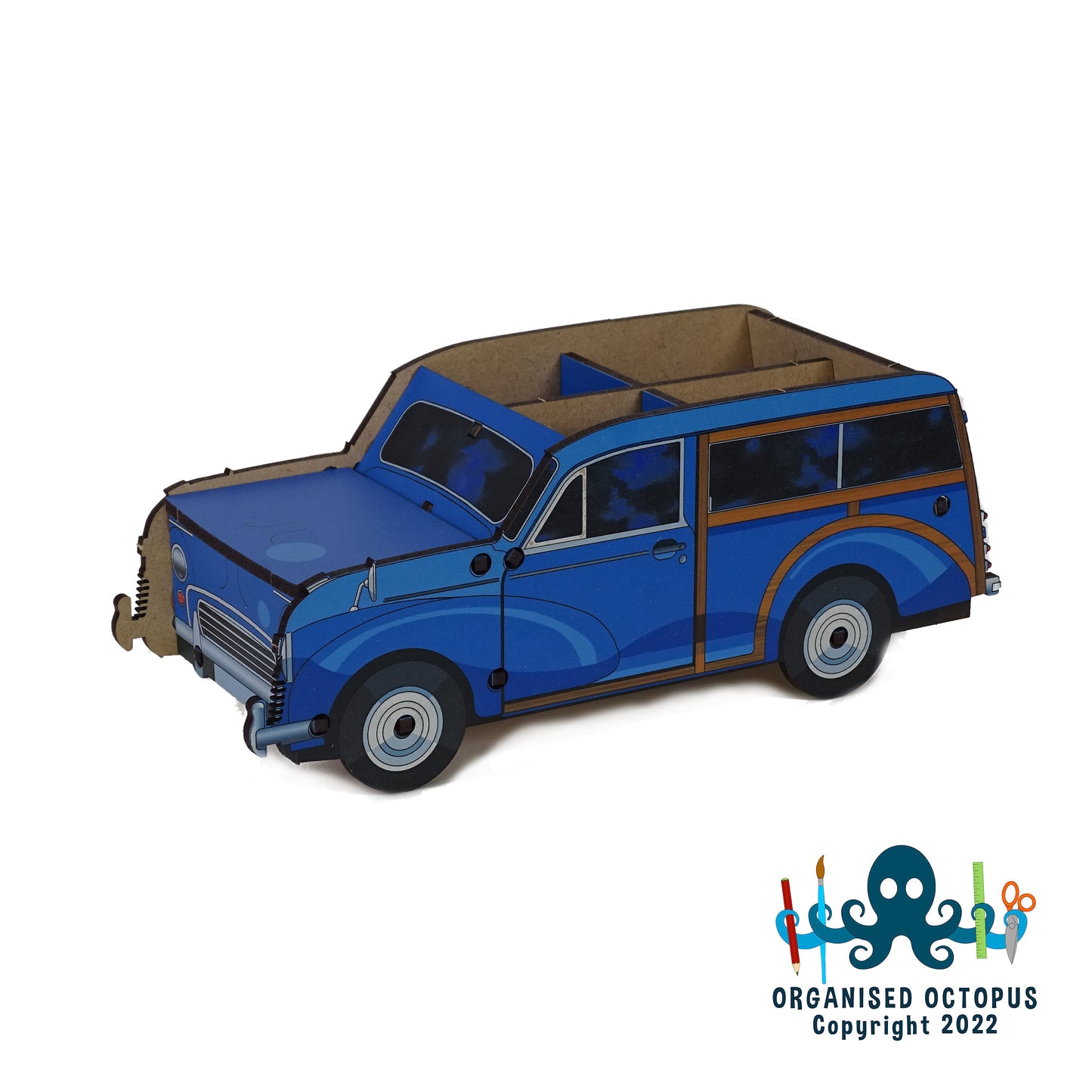 Blue Morris Traveler with lift up bonnet