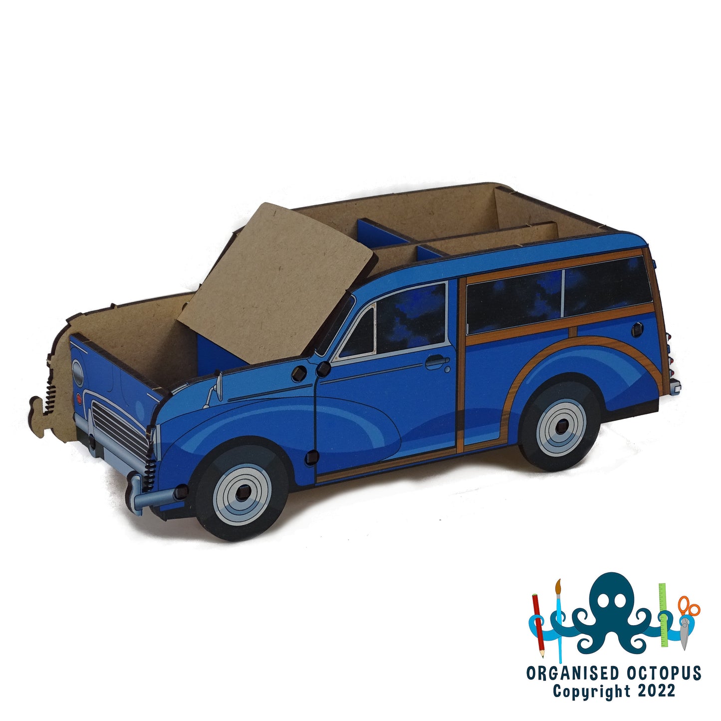 Blue Morris Traveler with lift up bonnet