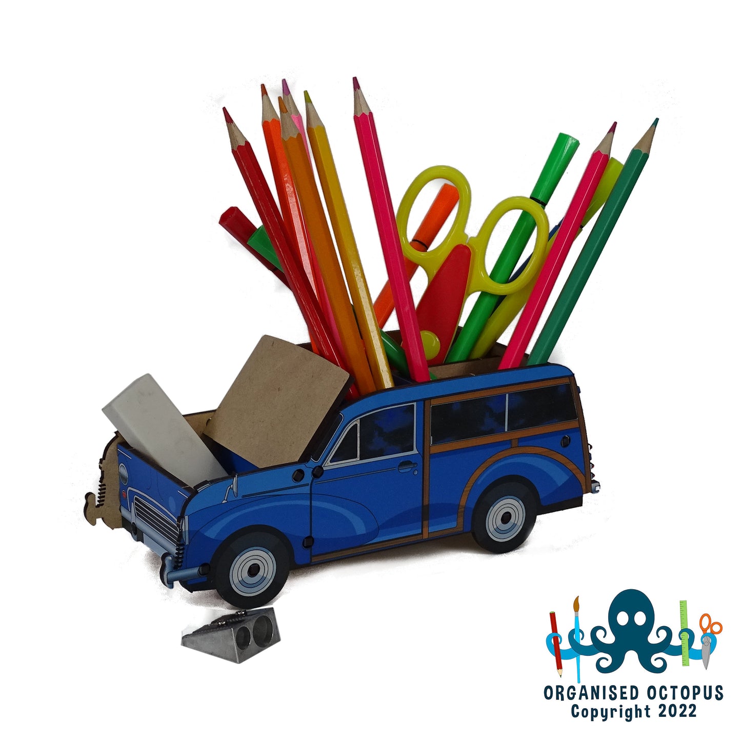 Blue Morris Traveler with lift up bonnet