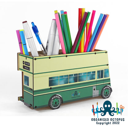 Open Top Double Decker Bus - Green and Cream